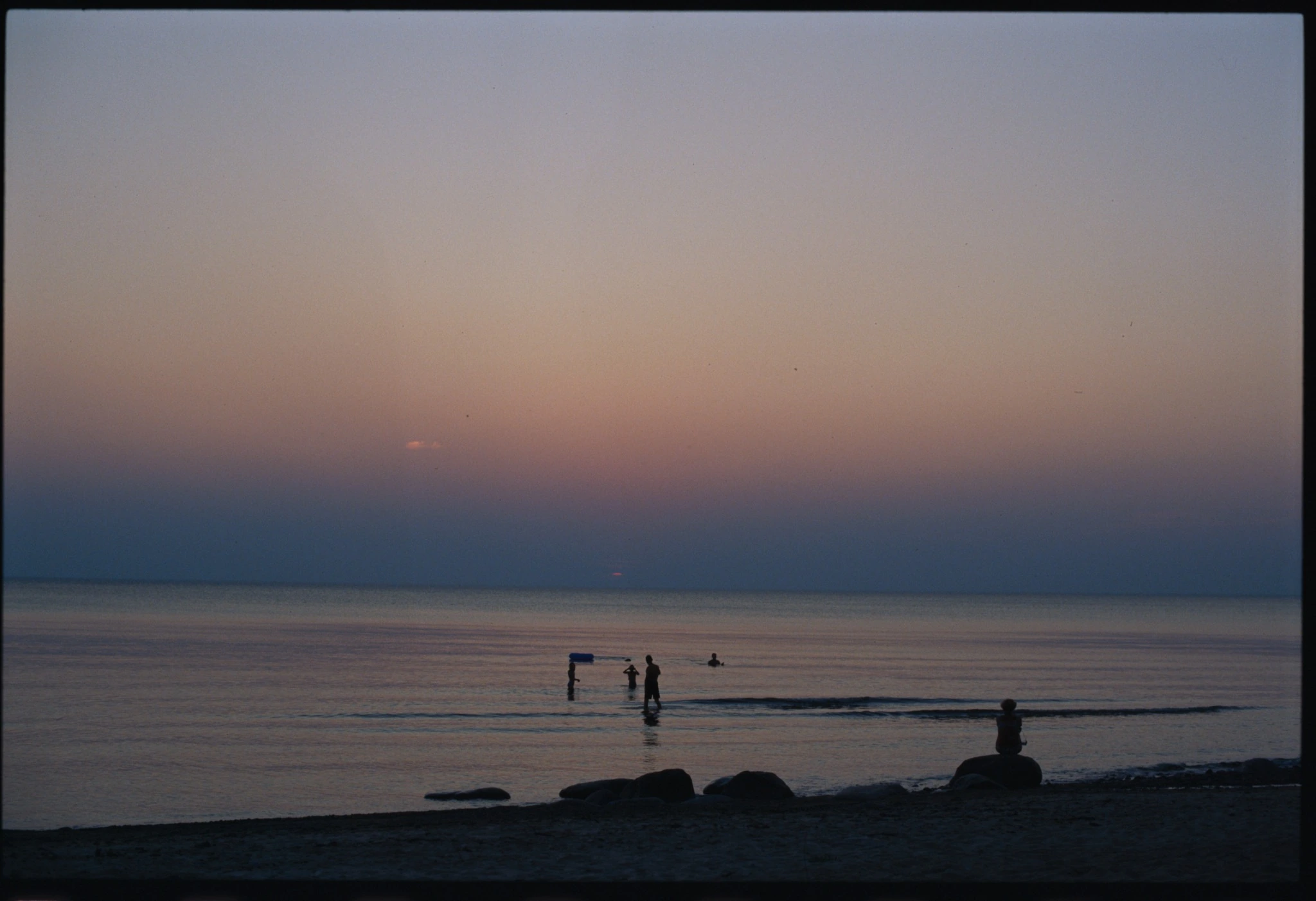 Kodak E100 slide film scan of the Baltic coast at dusk