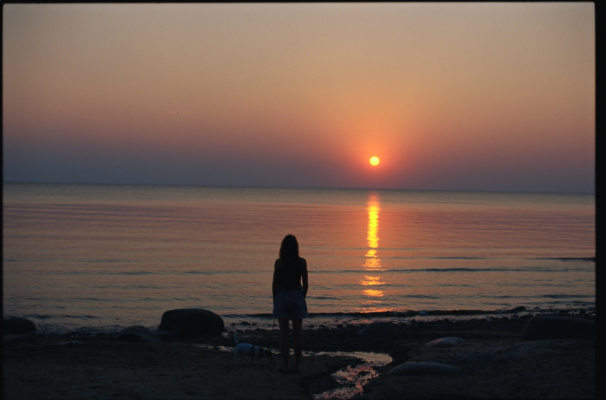 Kodak E100 slide film scan of a sunset on the Baltic coast
